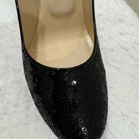 Jimmy Choo COSMIC Black Sequin Patent Leather Platform - Picture 3 of 13